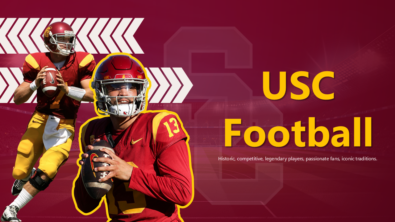 USC Football slides with team history, key rivalries, stadium experience, game rules, fan culture, and recent updates.