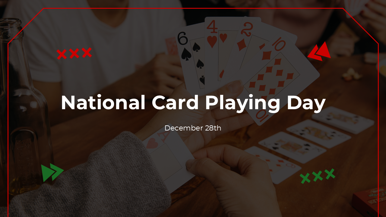 Presentation on National Card Playing Day featuring card game history, types of games, and ways to celebrate the day.