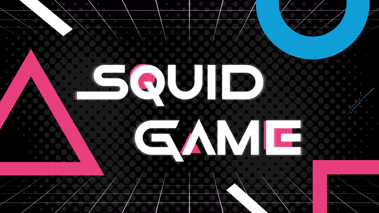 Slides on Squid Game featuring history, gameplay, symbolism, global impact, and bold visuals with vibrant graphic designs.