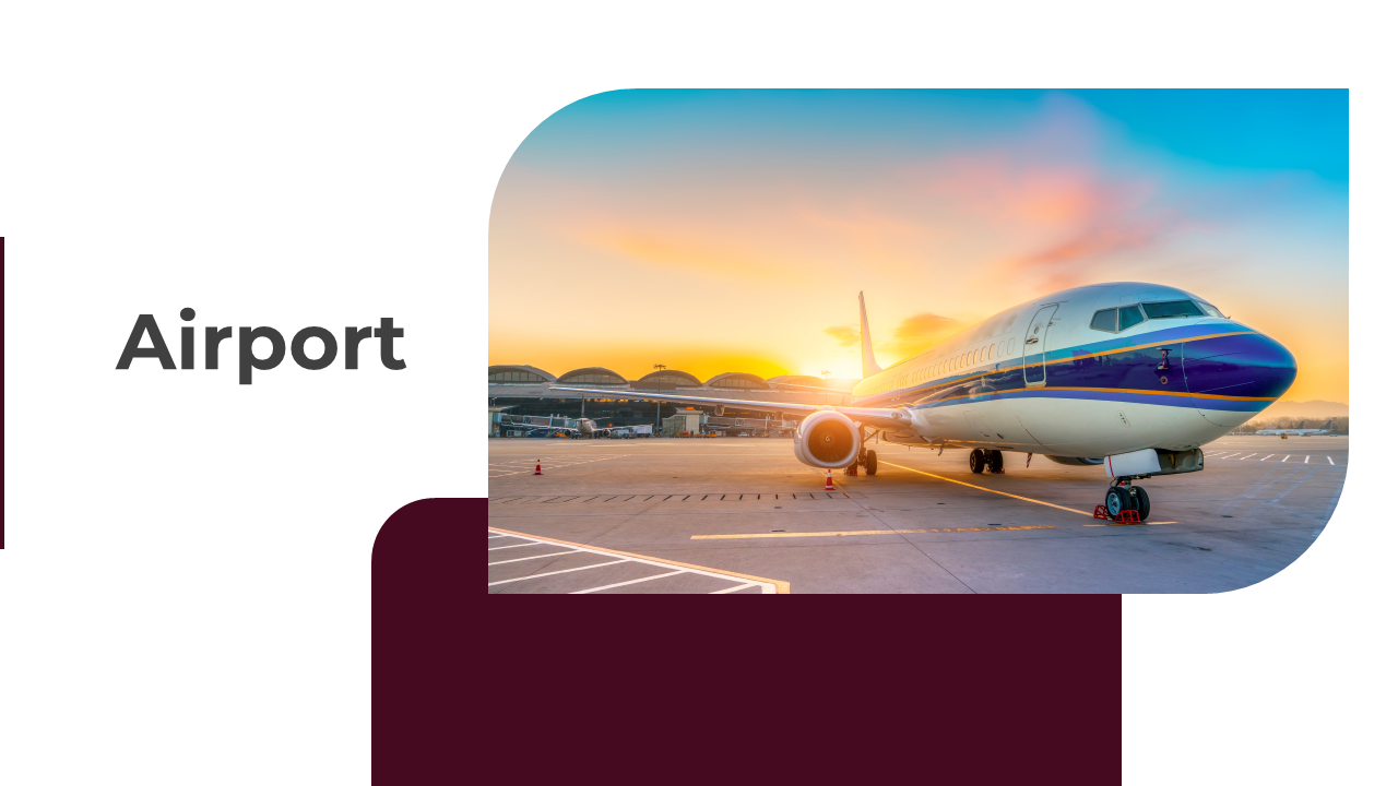 A pack of airport slides covers various related topics with text descriptions.