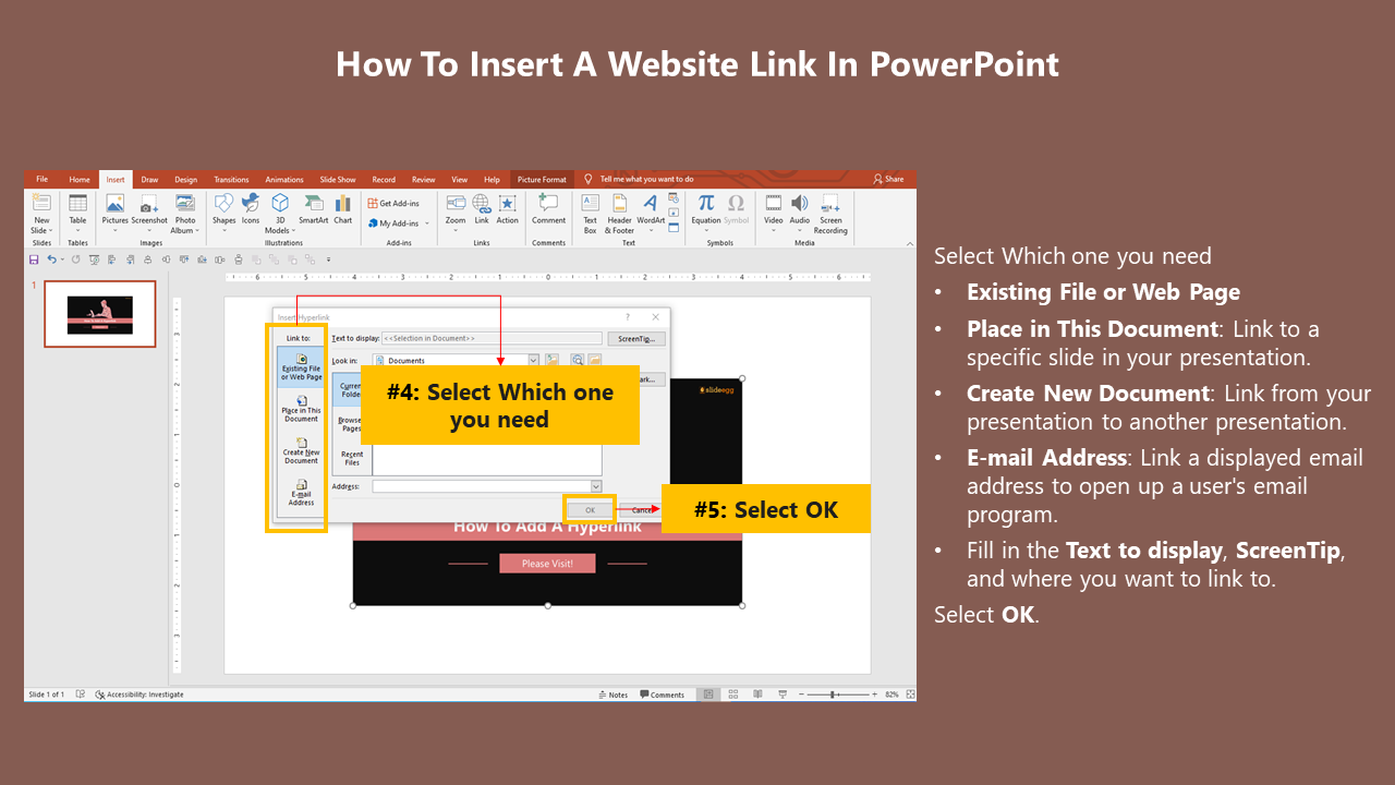 how to link website to powerpoint presentation