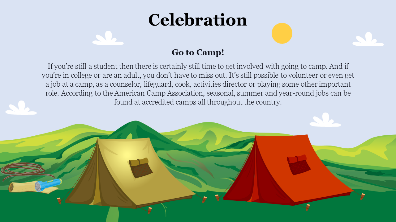 Shop Now! National Camp Day PowerPoint Presentation