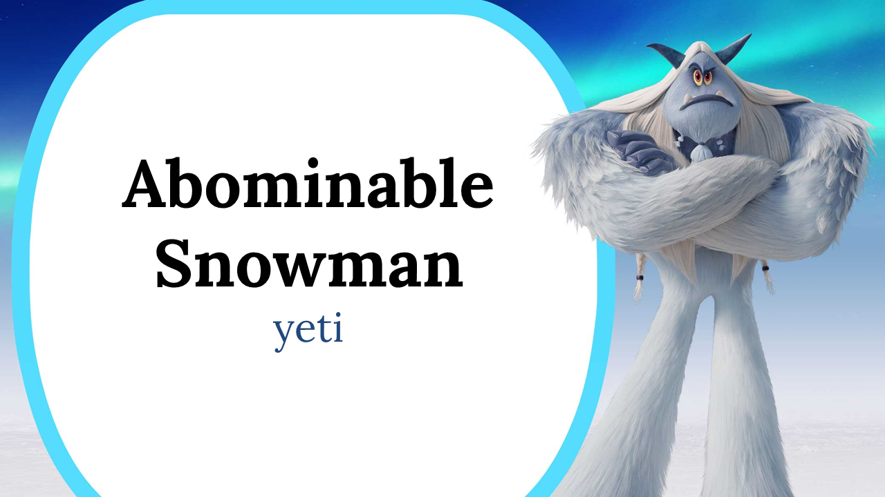 Buy Now Abominable Snowman Template For Presentation