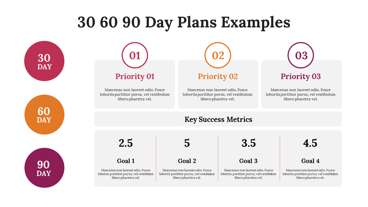 Our Predesigned 30 60 90 Day Plans Examples Powerpoint 5506