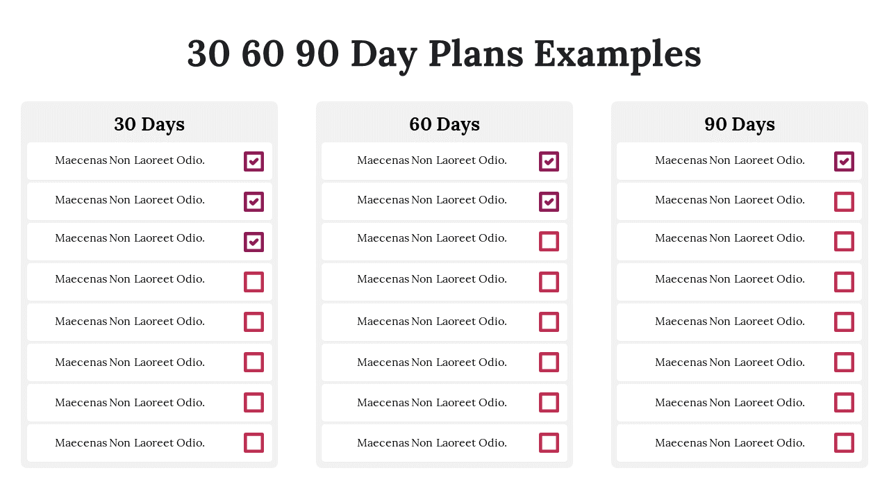 Our Predesigned 30 60 90 Day Plans Examples Powerpoint 