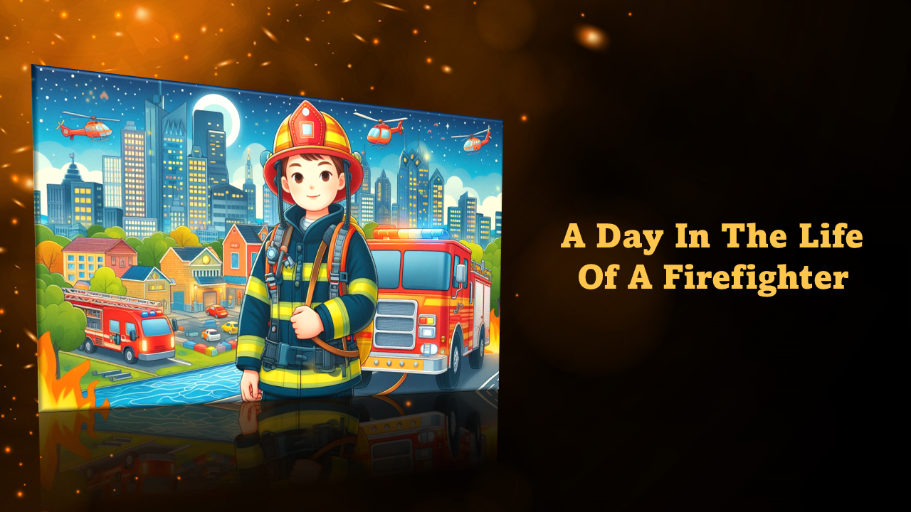 About A Day In The Life Of A Firefighter Story Google Slides