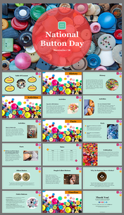 Creative National Button Day PowerPoint Presentation