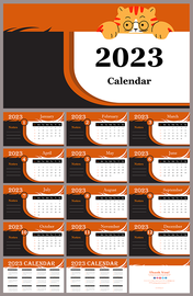 2023 Monthly Calendar Google Slides and Presentation Themes