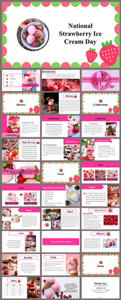 National Strawberry Ice Cream Day Google Slides Themes