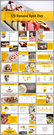 US Banana Split Day PowerPoint and Google Slides Themes