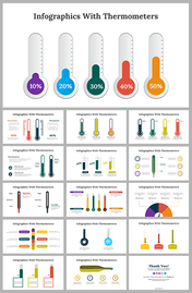 Infographics With Thermometers PowerPoint And Google Slides