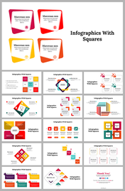 Infographics With Squares PowerPoint And Google Slides