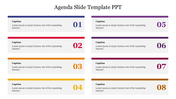 Multicolored Agenda Slide Template PPT and Google Slides