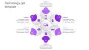 Stunning Technology PPT Template In Purple Color Slide