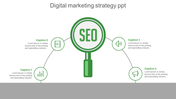 Affordable Digital Marketing Strategy PPT In Green Color