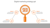 Editable Digital Marketing Strategy PPT In Orange Color