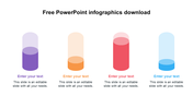 PowerPoint infographic with four colored pill shaped sections each labeled with placeholder text.