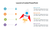 Launch Of Rocket PowerPoint Template With Four Node