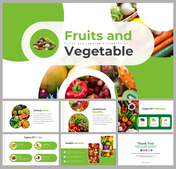 A dynamic slides showcasing healthy food choices with  images of fruits and vegetables, designed for diet and wellness.