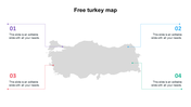 Mesmerizing Free Turkey Map PPT Presentations slides