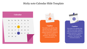 Innovative Sticky Note Calendar Slide Template Diagram