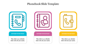 Three Element Phonebook Slide Template PPT Designs