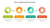 Harvey balls font slide featuring circular graphics with a placeholder text box.