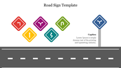 Stunning Road Sign Template Presentation Template Slide