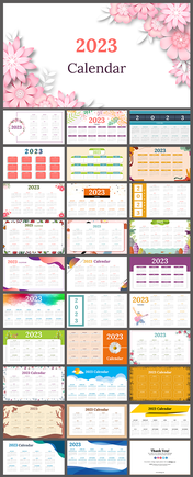 2023 Yearly Calendar Presentation and Google Slides Themes