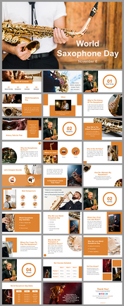 World Saxophone Day PowerPoint And Google Slides Templates