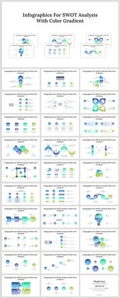 Infographics For SWOT Analysis With Color Gradient PPT