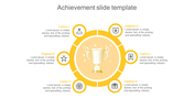 Creative Achievement Slide Template In Yellow Color Slide