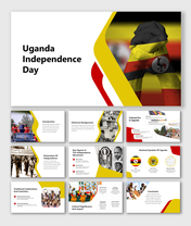 Uganda independence day slides with patriotic colors, covering history, key figures, and cultural significance.