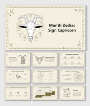 Usable Month Zodiac Sign Capricorn PPT And Google Slides