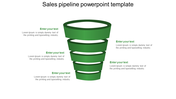 Our Predesigned Pipeline Slide Template In Green Color