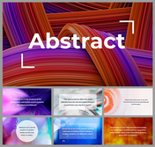 Slide deck featuring vibrant abstract designs with swirling lines, colorful textures, and inspirational quotes.