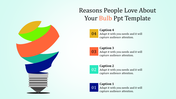 Simple Bulb PPT Template Slide Designs With Four Node