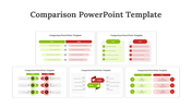 A grid of comparison slide deck displaying pros in green and cons in red across various styles and designs.