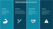 Customized SWOT Template Download Slide Design-Four Node