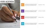 Creative Agenda PPT  With Four Node Template Slide Design