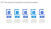 Timeline PowerPoint Template and Google Slides on Blue Theme