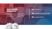 Three Noded Customer Service PowerPoint Template for Support