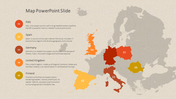 Magnetic Map PowerPoint Slide - Europe Continent Slides