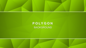 A vibrant green polygonal background with a geometric pattern,  creating a 3D visual effect perfect for modern presentations.