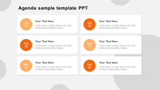 Best Agenda Sample Template PPT With Six Nodes Slide