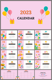 Microsoft PowerPoint Calendar Template 2023 & Google Slides