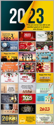 2023 New Year Wishes PowerPoint and Google Slides Templates