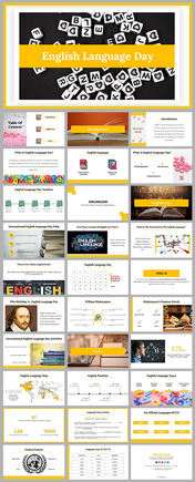 English Language Day PowerPoint and Google Slides Templates