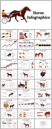 Easy To Editable Horse Infographics PowerPoint Presentation