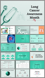 Editable Lung Cancer Awareness Month PowerPoint Template